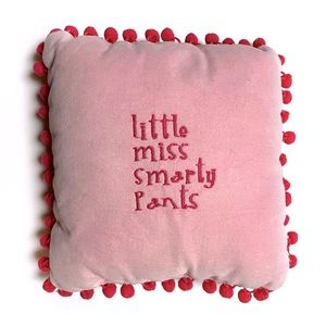 Decorative Pillow With Pink Pom-pom trim